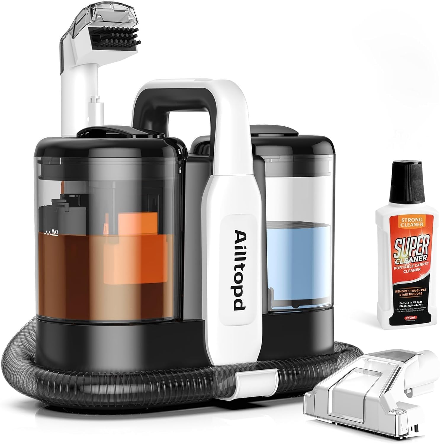 Photo 1 of Portable Carpet & Upholstery Spot Cleaner Machine,15Kpa Deep Cleaning for Rug, Pet, Couch,Stairs & Car, Handheld Furniture Cleaner Machine with 2 Size BrushHead & Self-Cleaning System