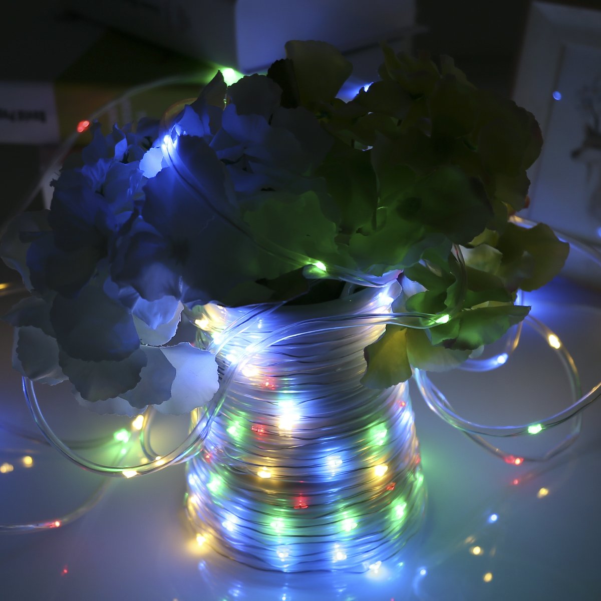 TryLight LED String Lights 8 Modes Remote Control Rope Lights 120 Leds Waterproof Starry Fairy Lights Battery Powered Indoor Outdoor 46ft Lights for Patio, Garden, Balcony and Festival (Multicolor)