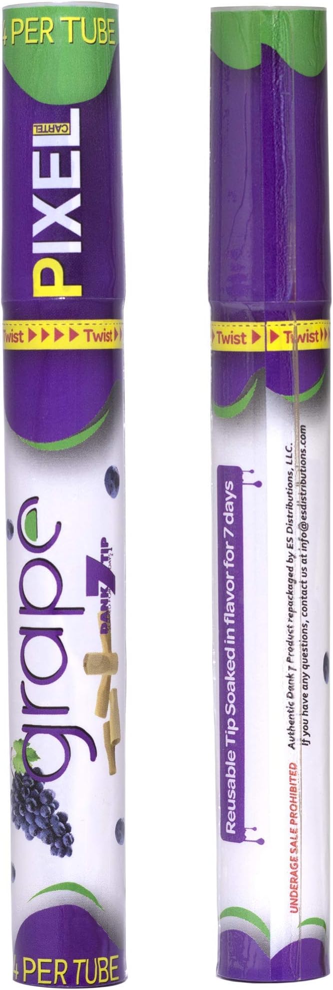 Pixel Cartel Grape Bamboo Smoking Tips | 8 Total Tips | Grape Flavored Bamboo Smoke Enhancing Tip Stored in a Seal-able Tube