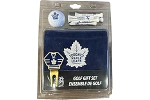 CaddyPro Toronto Maple Leafs NHL Golf Gift Set with Towel, Ball, Tees, Jersey Divot Tool, Blue and White Team Logo