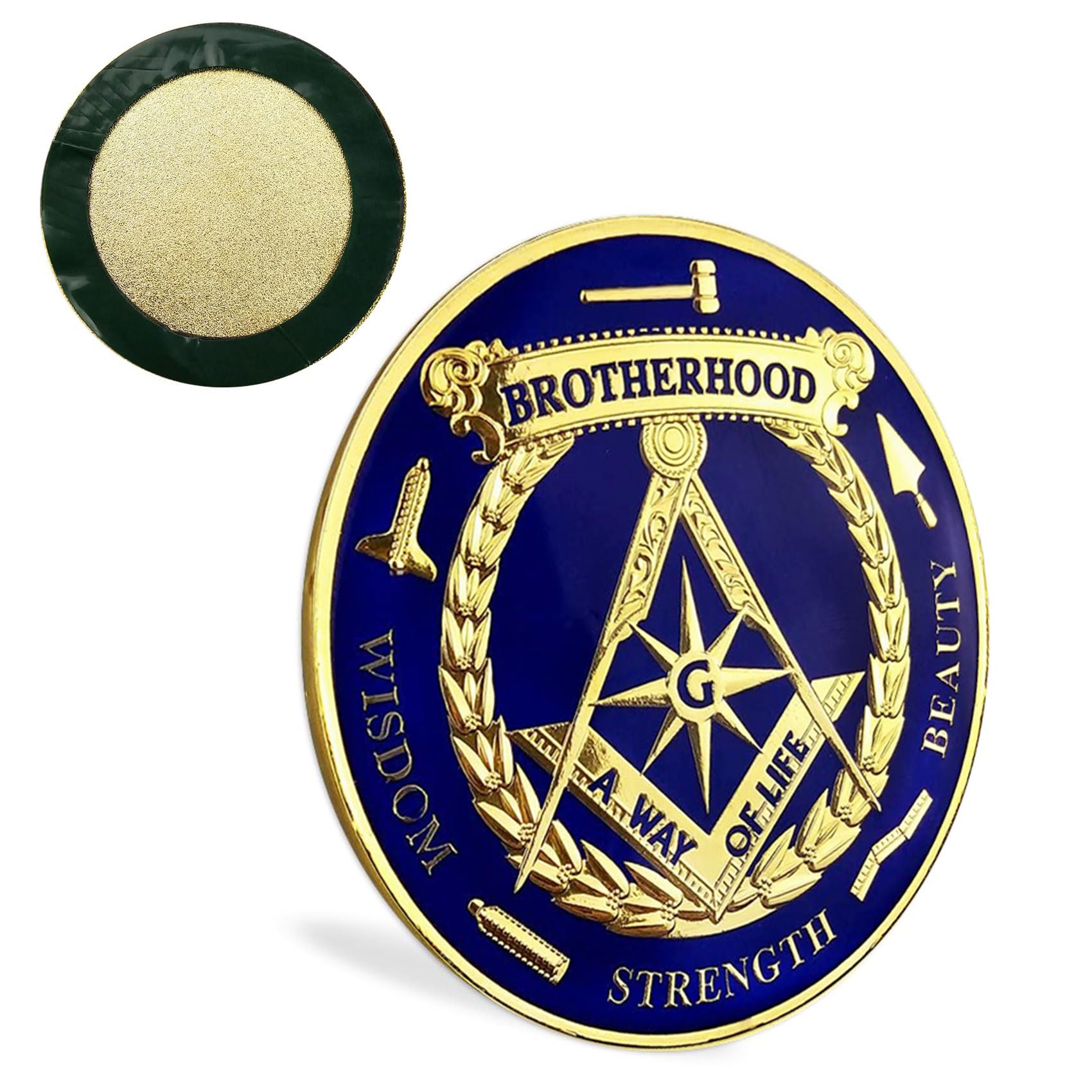 ASmileIndeep Masonic Car Emblem Round & Compass