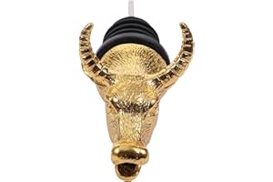 HOMSFOU Zinc Alloy Animals Wine Pourer Aerator with Bull Head Design Creative Wine Bottle Spout for Bar Use