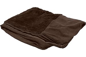 Furhaven Replacement Dog Bed Cover Plush & Suede Sofa-Style, Machine Washable - Espresso, Jumbo Plus (XX-Large)