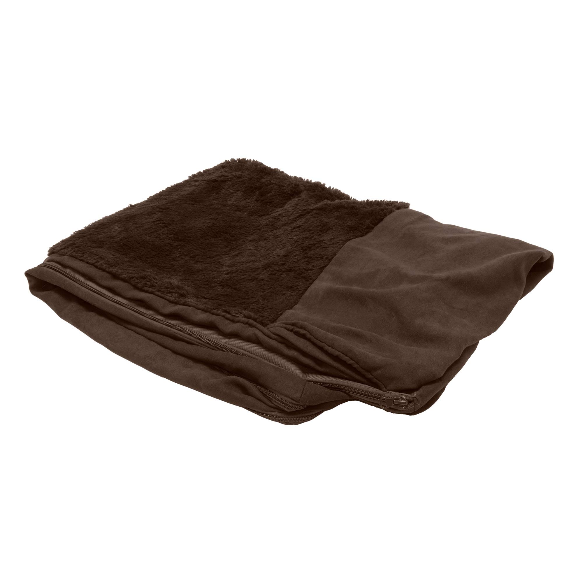 FurHaven Replacement Dog Bed Cover Plush & Suede Sofa-Style, Machine Washable - Espresso, Jumbo (X-Large)