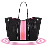 IBEE Neoprene Tote Bag for Women - Large Handbag, Beach and Pool Tote, Foldable