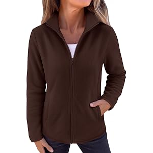 Zeagoo Womens Jackets Long Sleeve Zip Up Fleece Winter Coats Fall Clothes