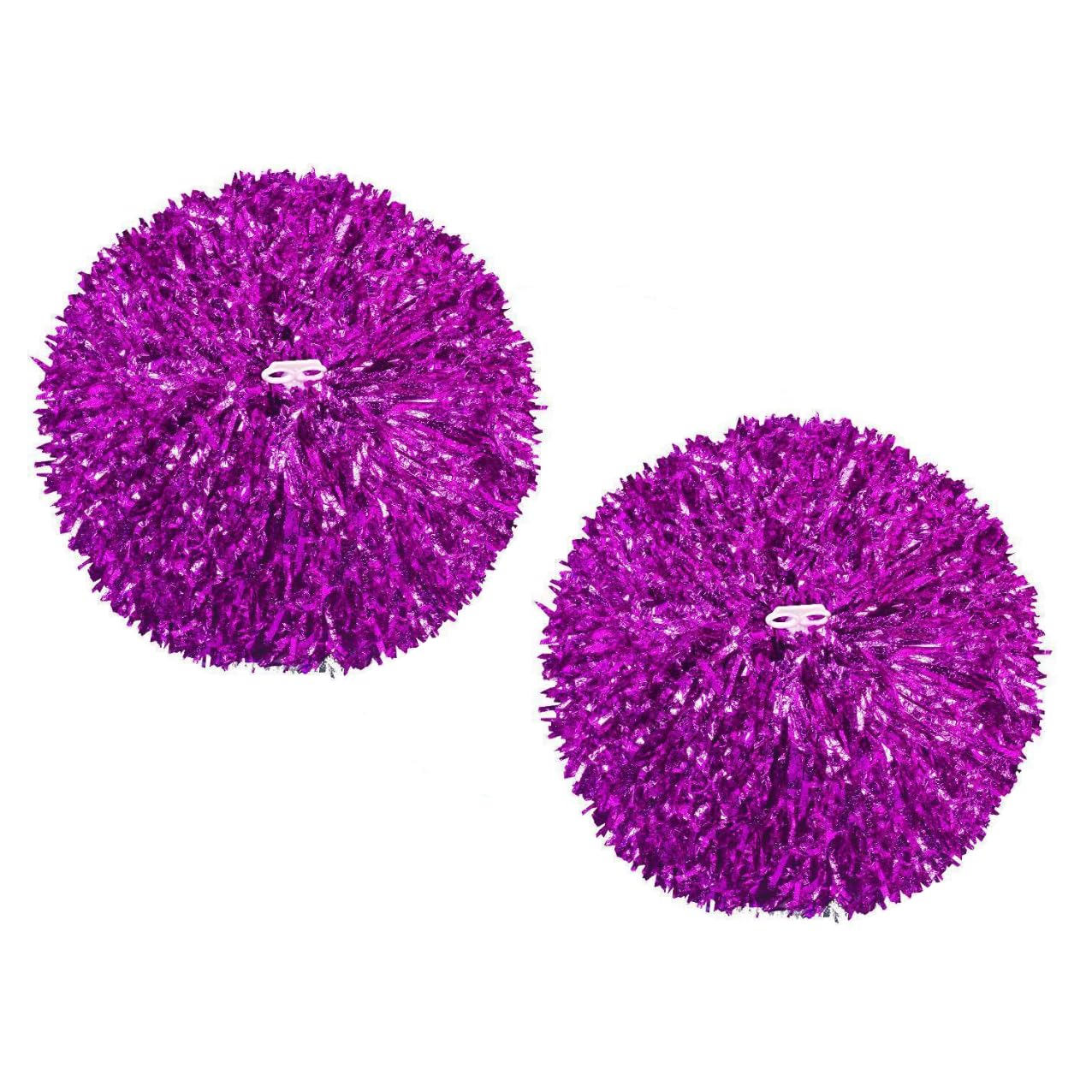 QUUPY 2PCS Cheerleader Pom Poms Flowers Pompoms with Grip Handles for Kids Adults Sports Party Cheers Ball Dance Fancy Dress Night Party Rose Red Color