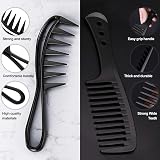 Sularpek Pack of 2 Hair Combs Wide Tooth & Large Tooth Black view 3