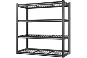 BILT HARD 46" W x 24" D x 72" H Heavy Duty Garage Shelving, 4-Tier Industrial Metal Shelving Units with Adjustable Shelf, Steel Utility Shelves for Warehouse, Garage