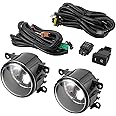 Bevinsee Fog Light Assembly Compatible with Suzuki Grand Vitara 2006-2012 SX4 4Dr 2008-2012 Alto Jimny Ignis Splash Swift Pair Clear Lens Bumper Fog Light Lamp & Switch