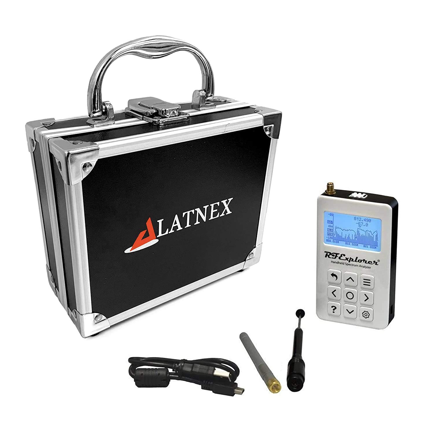 LATNEX RF Explorer WSUB1G Plus - Handheld Spectrum Analyzer with Aluminium Carrying Case (WSUB1G Plus)