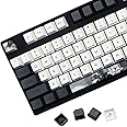 JSJT Ink Lotus Keycaps 140 Keys OEM Profile Keycap PBT Dye Sublimation Key Caps for ANSI/ISO Layout Cherry MX Switch Mechanical Gaming Keyboards GK61/68/87/96/104/108 (with 6.25u spacebar)