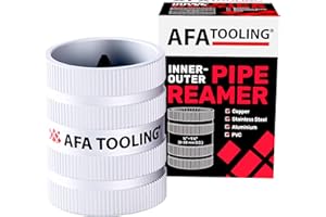 AFA TOOLING APPROVED FOR AUTOMOTIVE AFA Tooling - Inner/Outer Pipe Reamer for 1/4" to 1-1/4" Pipes, Deburring Tool with Inner & Outer Cones for Smoothing & Reaming Copper, Stainless Steel, PVC, Metal & Aluminium - Plumbing Tool
