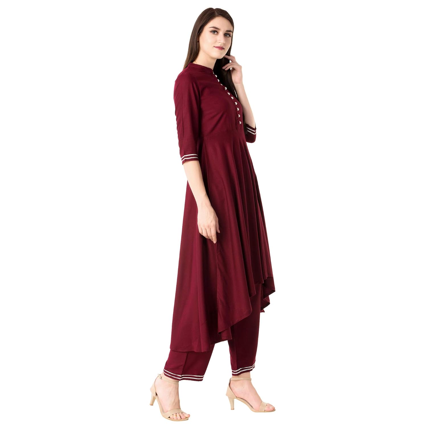 khushal k women's rayon kurta with palazzo set