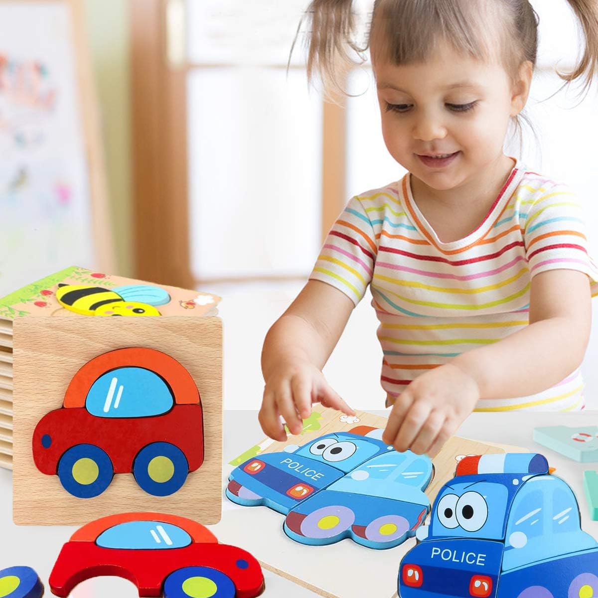 Jigsaw Vehicle and Animals Shape Learning Puzzles, Toddler