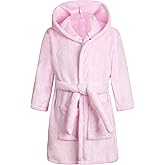 Anicosp Kids Toddler Cartoon Hooded Plush Robe Animal Pajamas Fleece Bathrobe Children Sleepwear