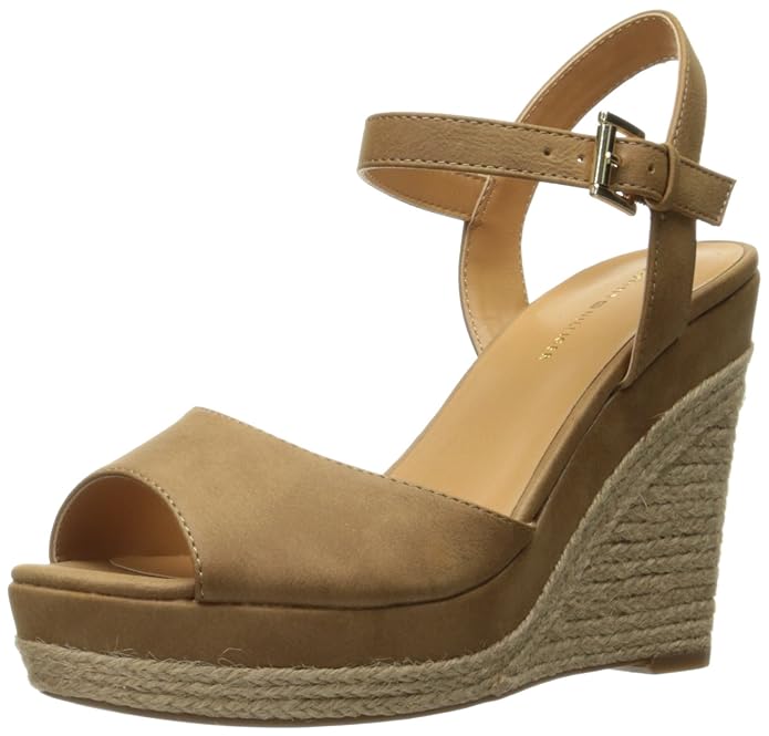 Tommy Hilfiger Frauen Kali Offener Zeh Leger Sandalen mit Keilabsatz