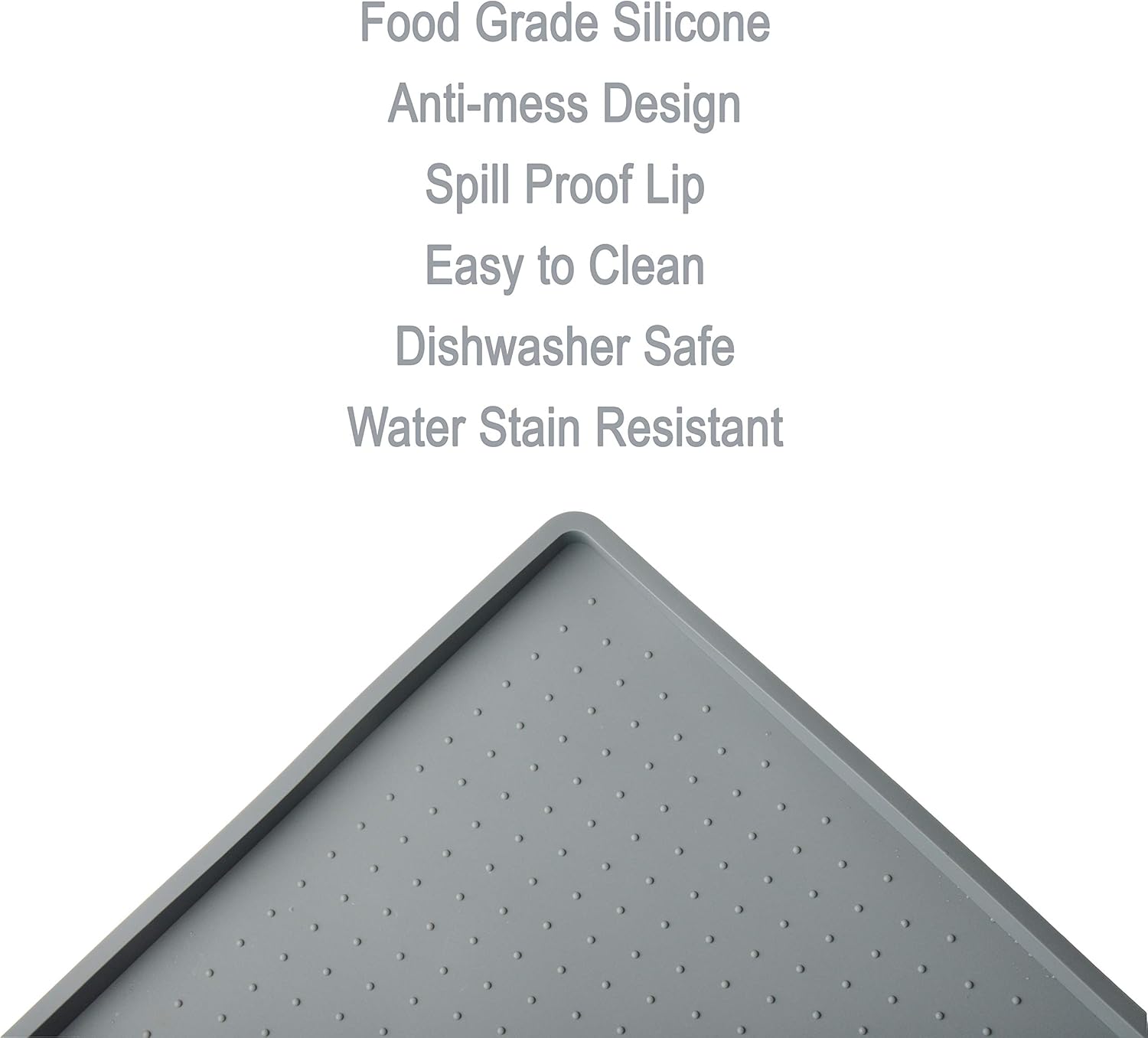 Mofason Pet Food Mat Waterproof Dog Mat 24”x16” Large – 0.5” inch Raised Edge, Dog Cat Silicone Feeding Placemat Water Bowl Tray for Floors, Nonslip Washable Dog Mat for Food and Water: Pet Supplies