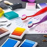 YOUEON 20 Pack Mini Ink Blending Brushes Color Coded Handles 5.5" Set view 5
