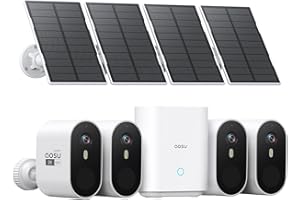 AOSU Solar Security Cameras Wireless Outdoor -Camera Surveillance for Home Security System, 166° Wide View, 32GB aosuBase, Su