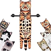 Infaccial Cat Hand Towels - Cute Leopard Cat Hanging Towels for Bathroom & Kitchen - Decorative Animal Washcloths & Face Towels - Funny Housewarming Gifts for Cat Lovers