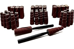 Pro-Graad 50 Piece Abrasive Sanding Cartridge Spiral Roll Sander Kit, Mini Cone & Cylinder Kit for Metal, Wood, Stainless, Fiberglass, Welds, Engine Porting – Die Grinder & Rotary Tool Accessories