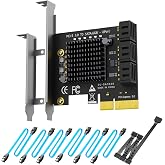 GLOTRENDS SA3026C 6 Port PCIe SATA Expansion Card, SATA III 6Gbps, ASM1166 | PCIe 3.0 x2 bus (PCIe x4 Physical Interface), 277MB/s per port, 6 SATA cables &amp; power splitter included, NAS &amp; PC builds