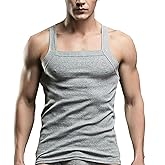 John Son Super Heavy Weight Square Cut Tank Top - 2 Pack (Medium, Heather Gray)