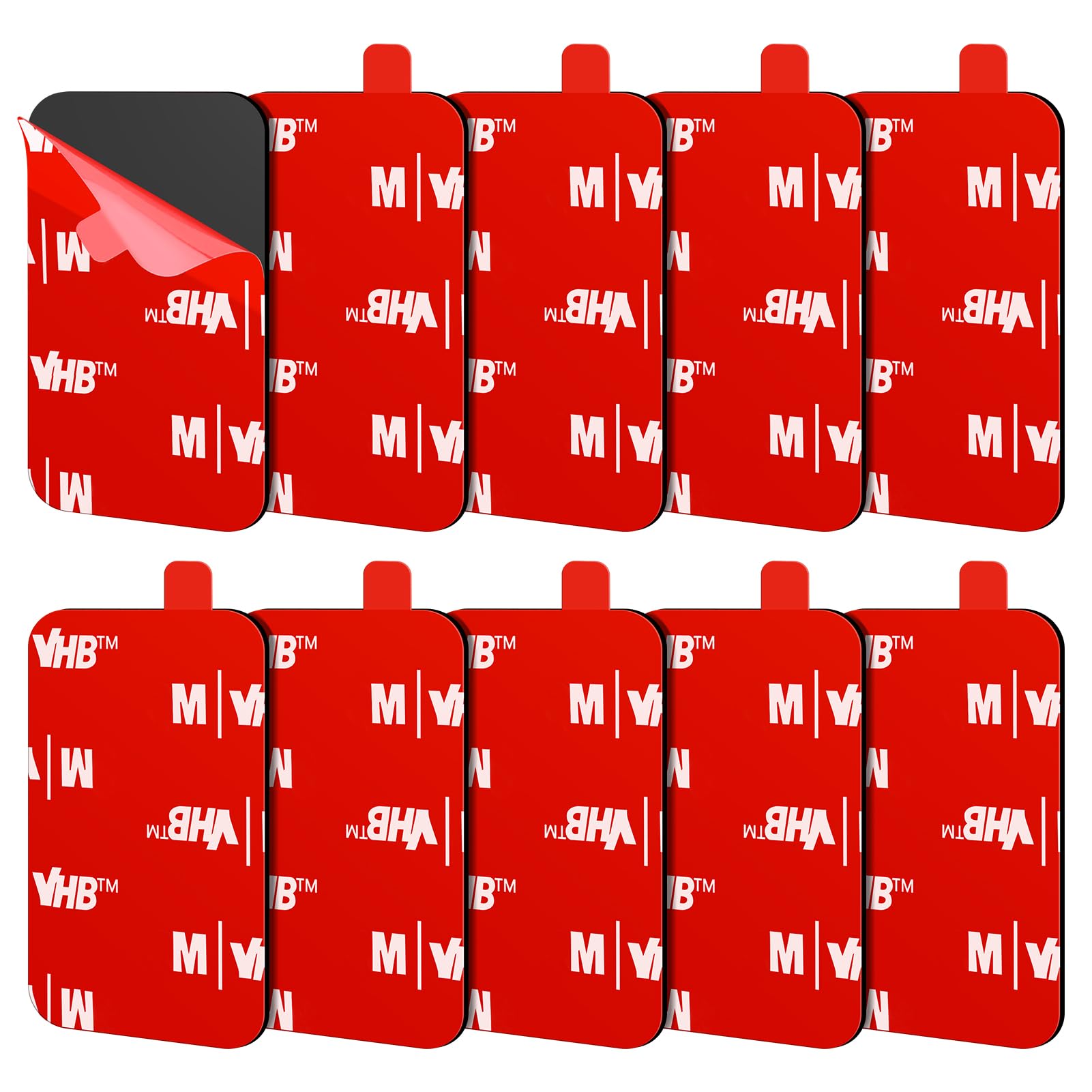 Double Sided Sticky Pads, 10Pcs Adhesive Pads Heavy Duty, Dash cam Sticky Pad, Double Sided Acrylic Foam Pad, Water & High Temperature Resistant, for Home Office Décor, Action Camera, 44*34mm