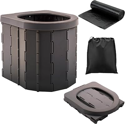 KINSPORY Portable Toilet Outdoor Camping Collapsible Toilet Bucket Loo