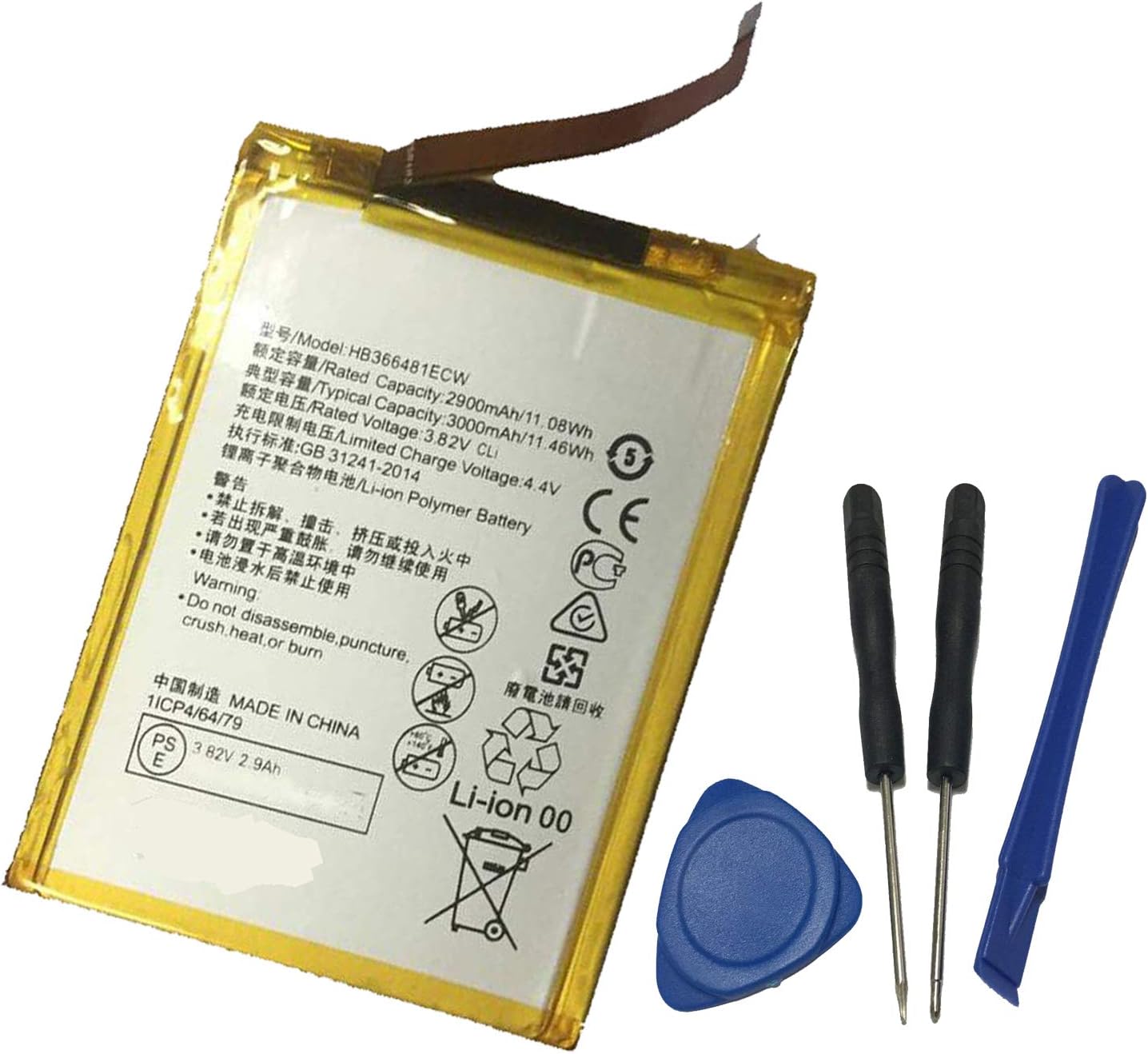Ammibattery Replacement HB366481ECW Battery for Huawei P9 Dual Sim (EVA-L19), Huawei EVA-AL00/EVA-AL10/EVA-TL00, Huawei Honor 8 Spare Battery with Tool Kit