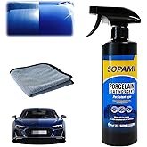 SOPAMI Car Coating Spray, Quick Effect Coating Agent,Quickly Coat Wax Spray Car Scratch Wax Polish ，Waterless Wash Oil Film Emulsion Glass Cleaner (1 Pc+Cloth)