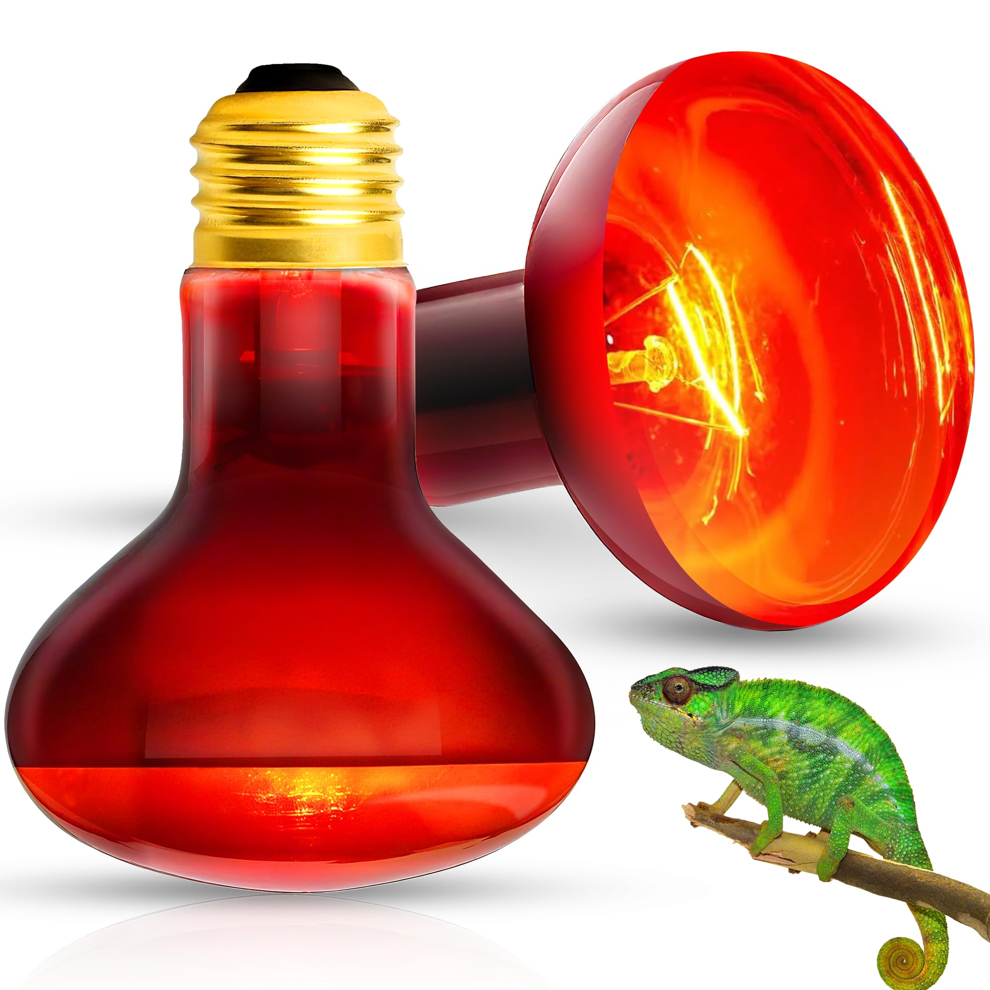 View 1 of **MISSING PARTS - ONLY 1 pc**
EvaStary 100W Infrared Heat Lamp Bulbs, 2 Pack UVA Reptile Basking Spot Light for Reptiles, Red Heat Lamp Bulb for Bearded Dragon,Turtle,Snake, Chickens, Pets