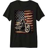 Motorcycle USA Flag Retro Biker Premium Tri-blend T-Shirt