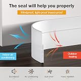 EXTSUD Adhesive Door Bottom Weather Stripping 100x5cm White Silicone Draft view 3