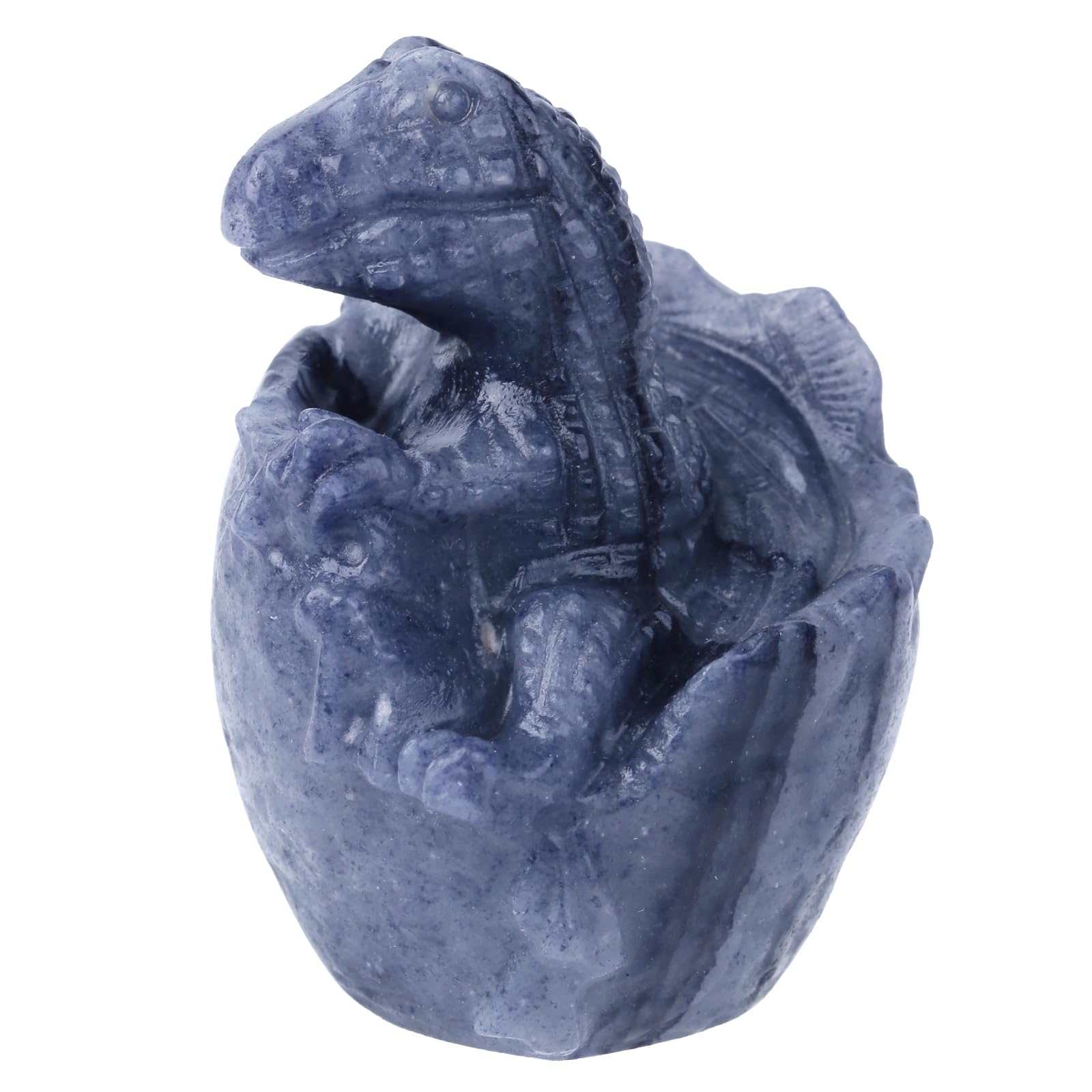 mookaitedecor Blue Aventurine Crystal Baby Dinosaur Ornament Collectible Figurine, Carved Semi Precious Gemstone Animal Gift Cute Room Decor, Stone Dinosaur Statue Easter Good Luck Table Decoration