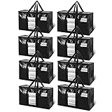 TAILI Extra Large Moving Bags, 8 Pack Black Heavy