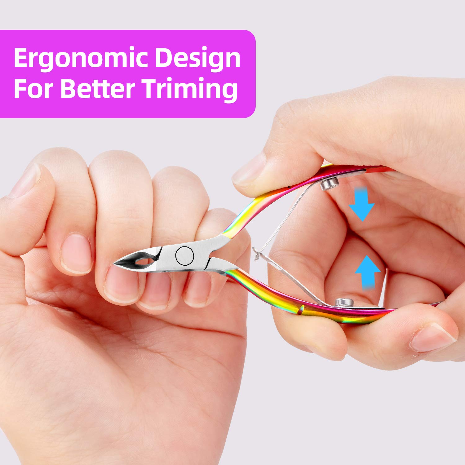 XIPOO Cuticle Trimmer with Cuticle Pusher, Salon Level Cuticle Remover Cuticle Nippers, Professional Stainless Steel Cuticle Cutter, Perfect Pedicure Manicure Tools for Nails: Beauty
