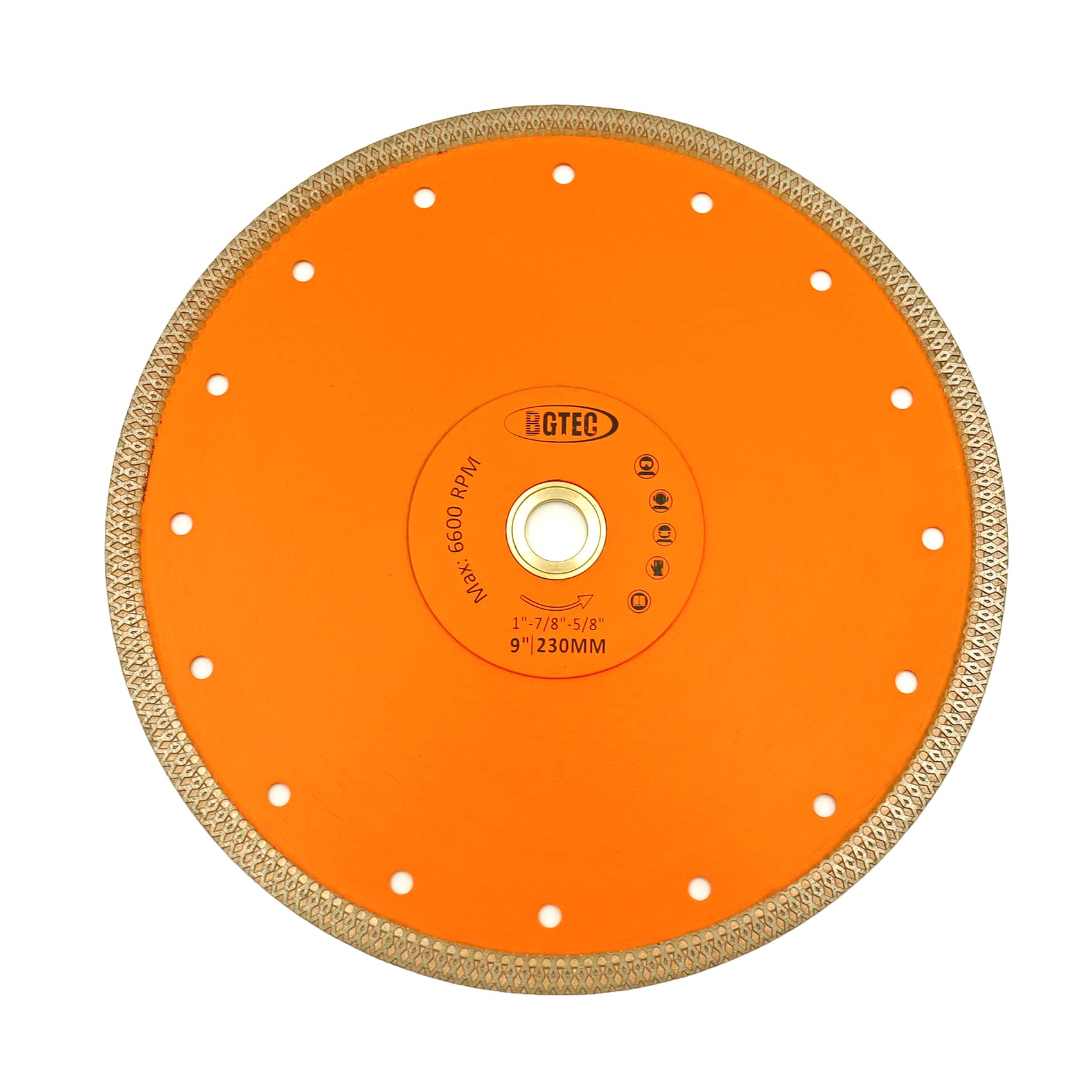 BGTEC Diamond Porcelain Saw Blade, 9 Inch/230MM X Mesh Turbo Tiles Blades for Porcelain Tile Granite Marbles Super Thin Dry/Wet Cutting Disc