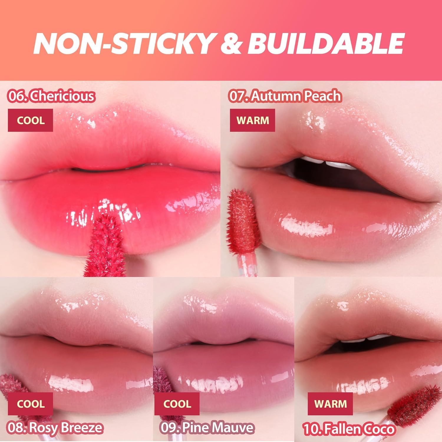MILKTOUCH Jelly Fit Lip Tint (10 Fallen Coco) with Cooling Plumping Effect and Water-Based Non-Sticky Texture | Long Lasting Korean Beauty Lipstain Tinted Gloss Oil Stocking Stuffers, Christmas Gifts