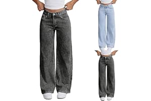 Bow Jeans for Girls Wide Leg Kids Baggy Flare Denim Pants High Waisted Cute Clothes Outfits