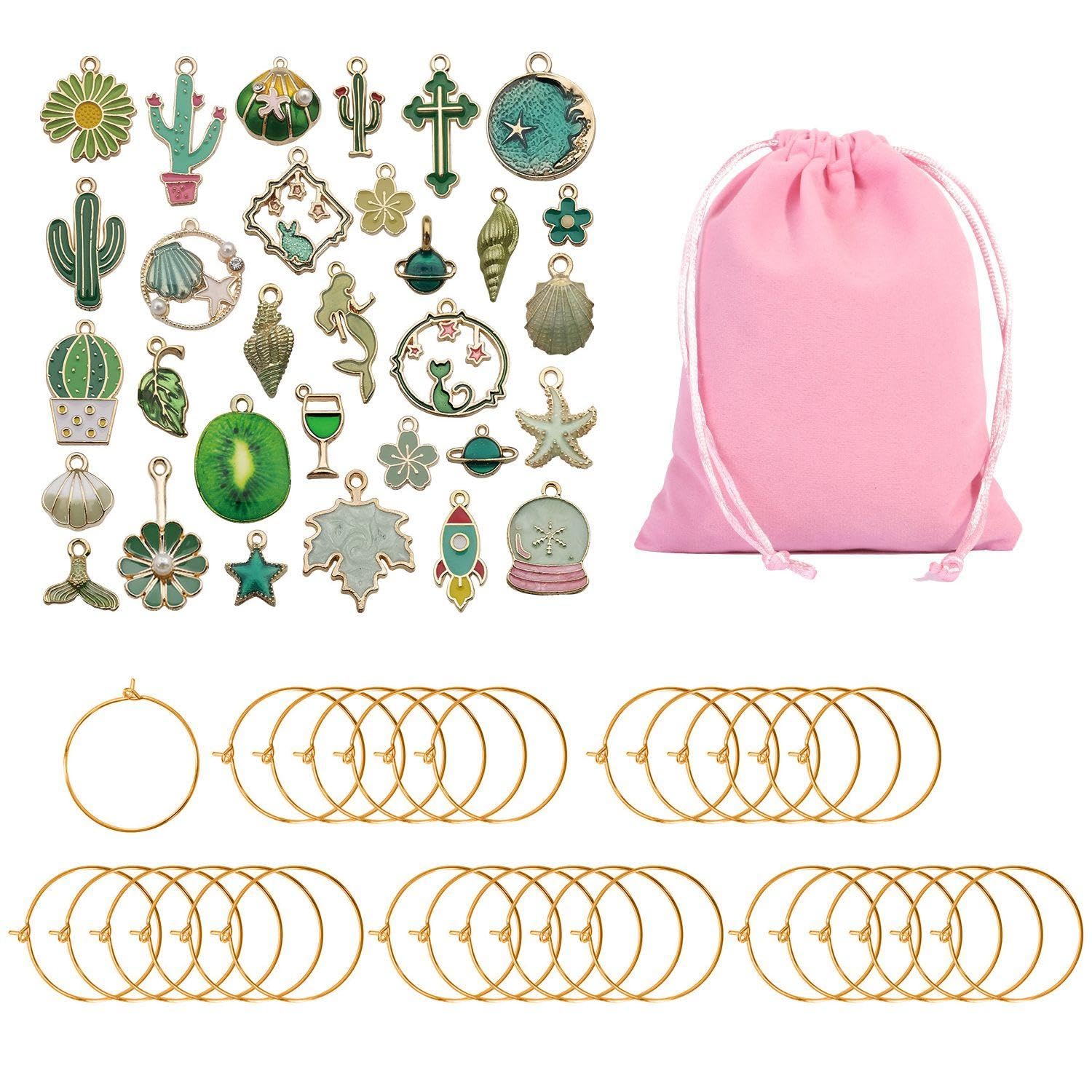 31Pcs Wine Glass Pendant, 1Pc Storage Bag, Wine Glass Marking Set, Glass Identification Markers, Beverage Marking Accessories, Party Wine Glass Decorations