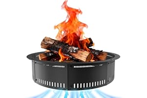 FRUYYZL Smokeless Fire Pit Ring Insert - 60 Inch Outdoor Fire Pit Liner with Airflow Design for Efficient Burning, Durable Steel Construction, for Outdoor Camping
