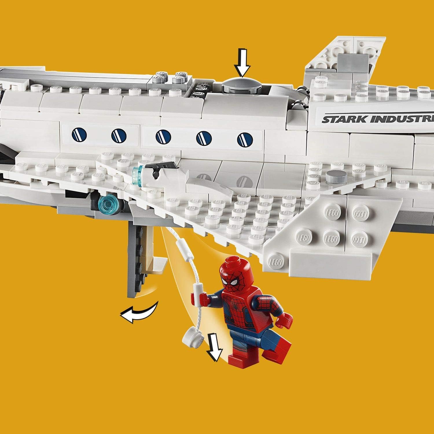 lego spider man stark jet and the drone attack