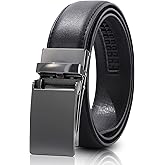 AWAYTR Boys Dress Ratchet Belt - Kid Leather Belt with Metal Buckle for Youth Teen Boys