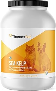 Thomas Pet Sea Kelp - Organic Kelp Supplement for Dogs & Cats - Rich in Essential Nutrients for Immune Support - Supports the GI Tract & Digestion, Skin & Coat, & a Healthy Heart - 7 Pound, Granules