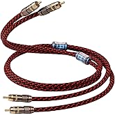 TODN Audiophile RCA to RCA Audio Cable with 4-Core-OFC Shielded RCA Stereo Cables for HiFi Home Theater (1.64ft/0.5m, 1 Pair)