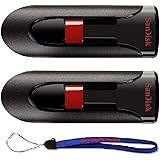 SanDisk Cruzer Glide 64GB (2 Pack) USB 2.0/3.0 Flash Drive Jump Drive Pen Drive CZ60 - w/ (1) Everything But Stromboli (tm) Lanyard