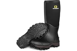 D DRYCODE DRYCODE Rubber Boots for Men and Women, Waterproof 6mm Warm Rubber Neoprene Boots, Outdoor Rain Boot, Black, Size 5-14