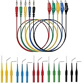 20pcs Test Leads Back Probe Kit, 5 Colors Back Test Probe Pins,Multimeter Probes & 4mm Banana Plug to Alligator Clip Test Lea